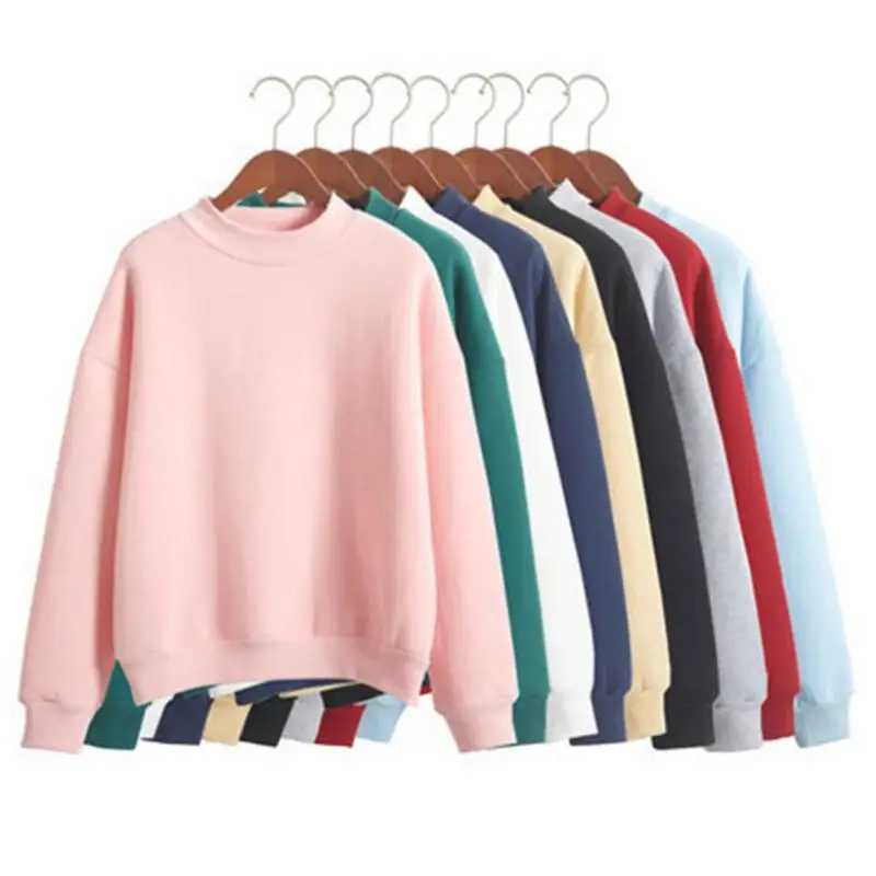 

Wholesale M-XXL Cute Women Hoodies Pullover 9 colors 2017 Autumn Coat Winter Loose Fleece Thick Knit Sweatshirt Female