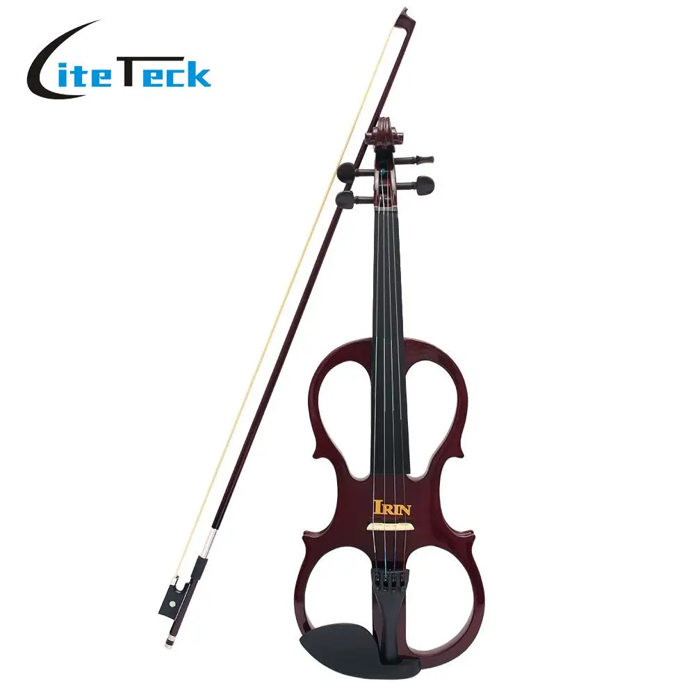 

4/4 Electric Violin Fiddle Wood Maple Stringed Instrument with Ebony Fittings Cable Headphone Case for Music Lovers Beginners