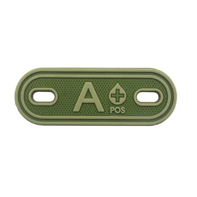 GREEN A Командные спортивные сувениры 3D ПВХ A+ B+ AB+ O+ положительный тип крови группа патчи тег тактический военный Резиновый значок тег для сумки обувь - Цвет: GREEN A