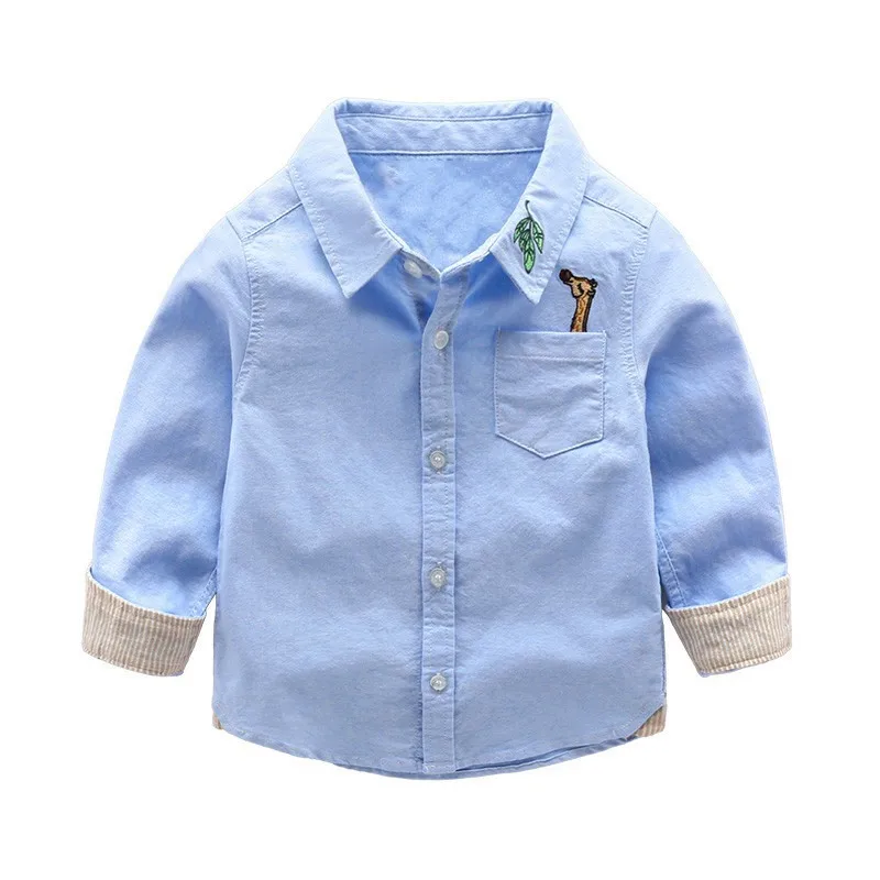 80-120cm Cute Giraffe Kids Boys Shirts School Cotton Blouses For Girls  2017 Spring New Casual Long Sleeve Shirts For Children (10)