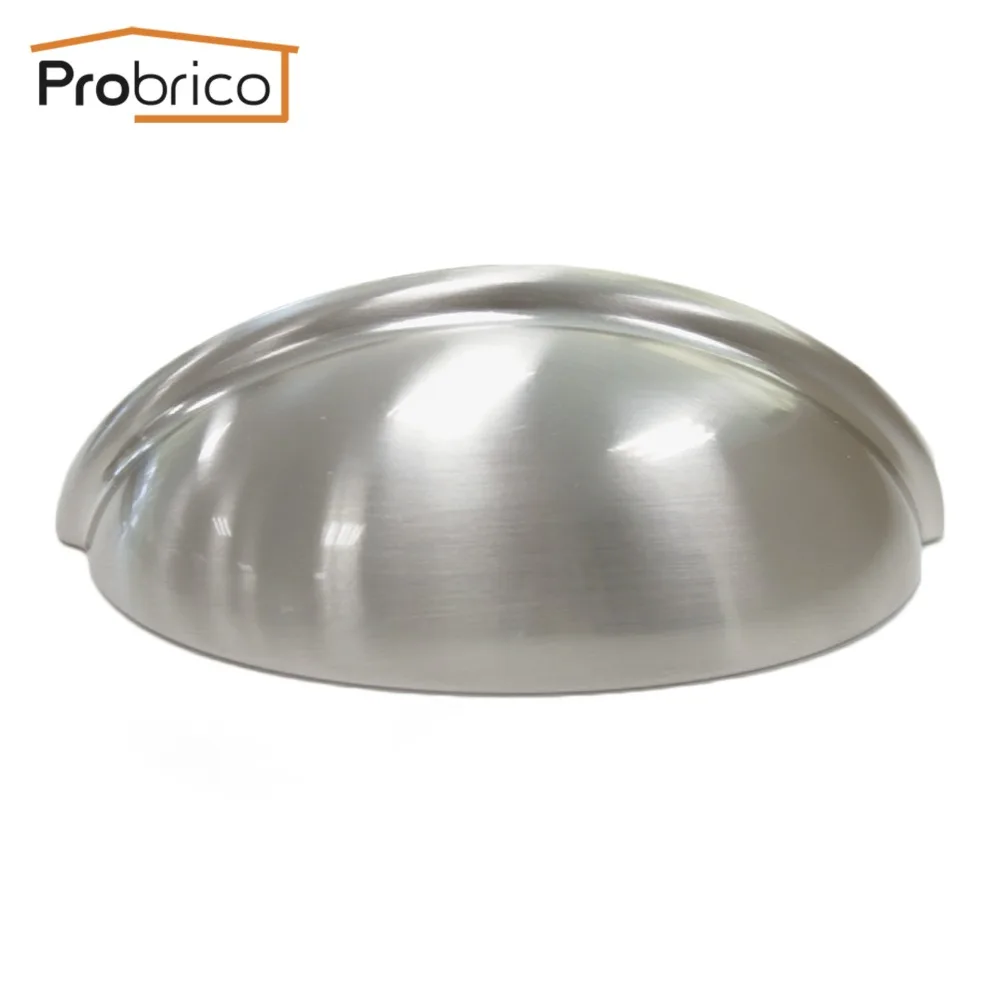 

Probrico Wholesale 100 PCS Shell Furniture Drawer Knob 93mm PD82981BSN Zinc Alloy Satin Nickel Kitchen Cabinet Handle Pull