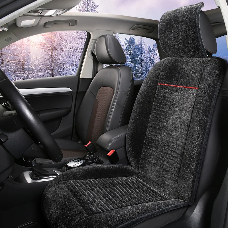 

KKYSYELVA 1PCS Car Heated Seat Covers Auto 12V Heating Heater Cushion Warmer Pad Winter Seat Covers Universal Car Seat Covers