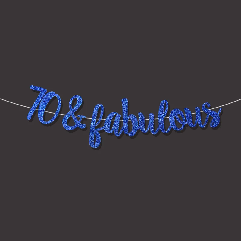 Золотой/черный/Серебряный Блестящий 70 & Сказочный баннер 70th happpy знак дня рождения