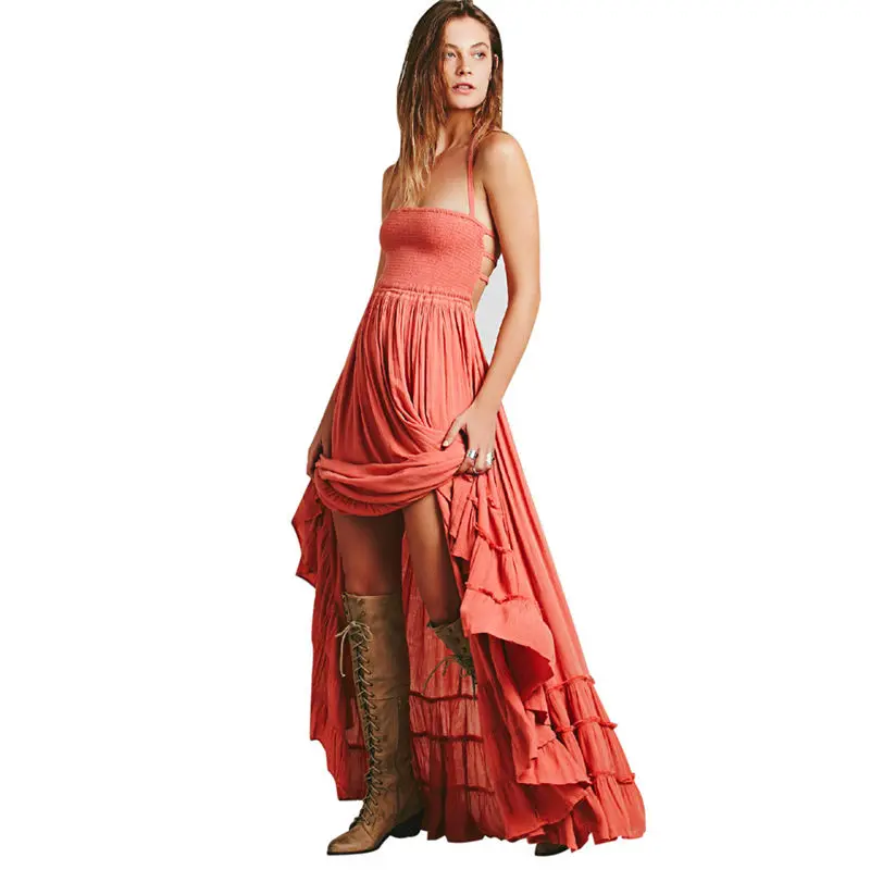 women summer dresses sleeveless sexy beach solid maxi dresses summer for women three color ball gown dropshipping 40AT207
