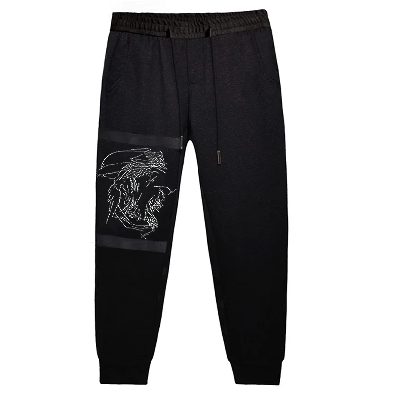 

Plus size pants for men black thin spring and autumn male casual elastic trousers beam feet pants Korean style 5XL 6XL 7XL 8XL
