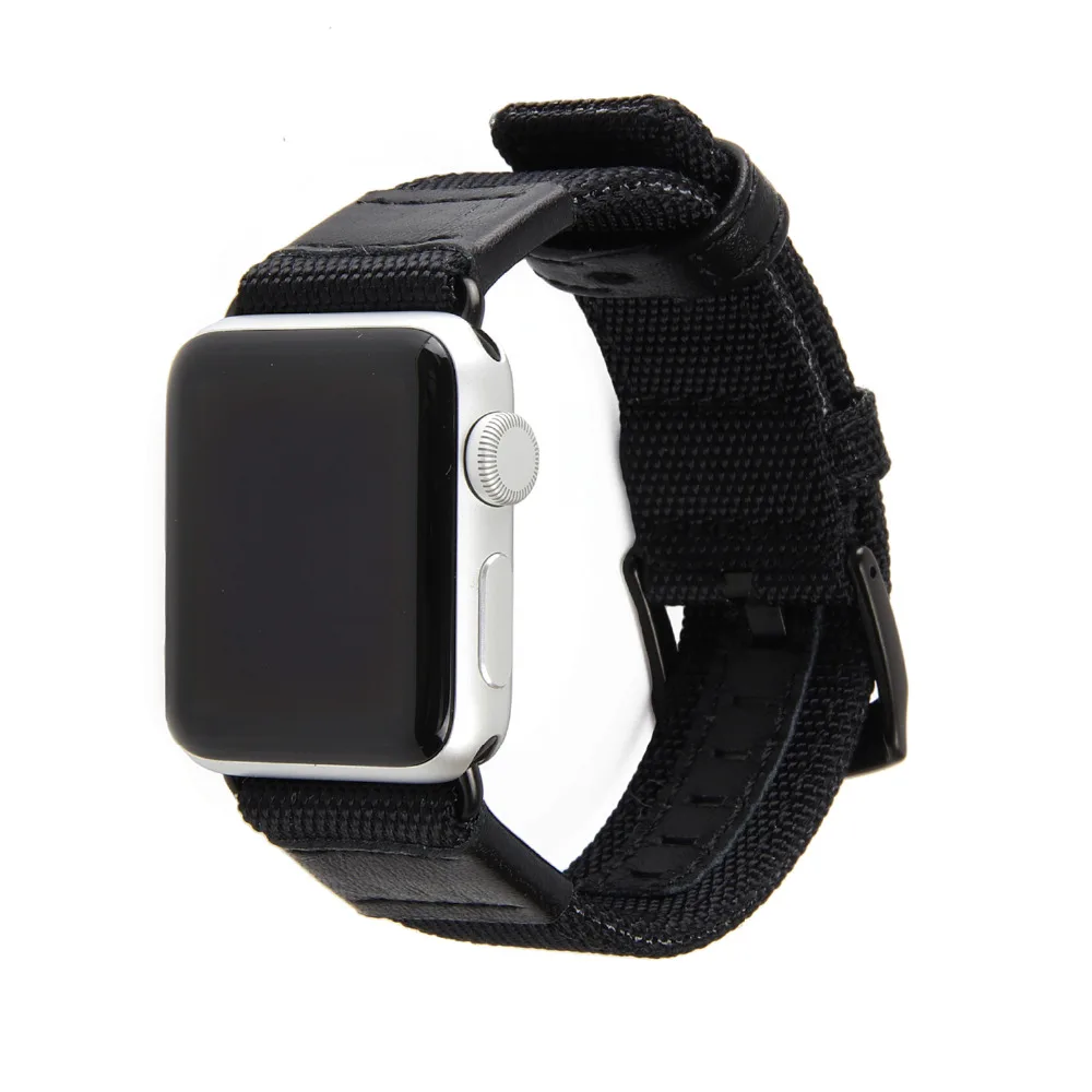 Холщовый кожаный ремешок для Apple Watch band нейлоновый браслет apple watch 5 4 3 44 мм/40 мм iwatch