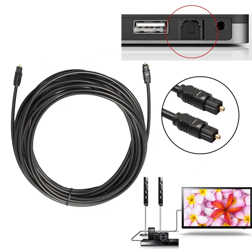 OD2.2 12 футов цифровой волоконно оптический аудио SPDIF/MD/DVD/для/DV/PC/PS3 для усилителя