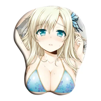 

New Arrival Creative Cartoon Anime 3D Sexy Chest Silicone Mouse Pad With Wrist Rest Support mouse mat For Laptop Desktop C26