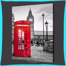 Модная лондонская телефонная коробка Наволочки на молнии 35x35 см(с одной стороны) наволочки на заказ SQ00715-@ H0217