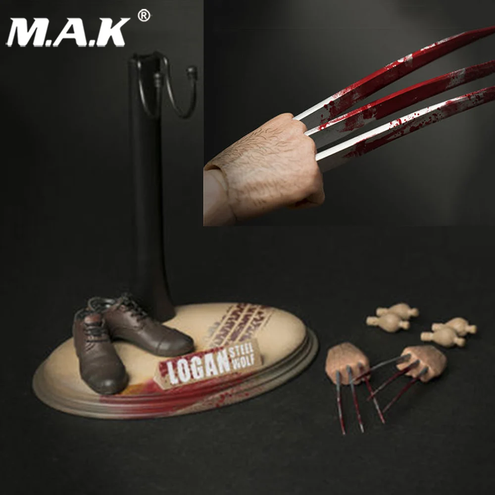 

1:6 Scale 1/6 Scene Props Accessory Set Wolverine Logan Shoes Stand Claw For 12" Male Action Figures
