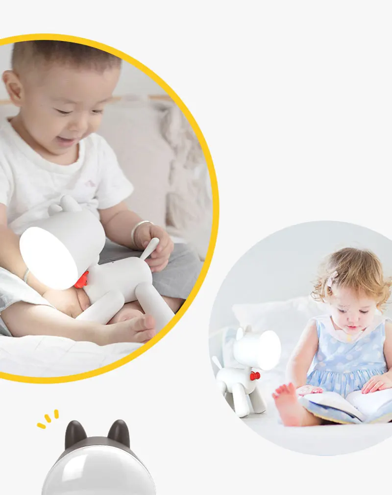 Lovely Puppy Lamp Cute Night Light Kids Baby Night Lamp USB Rechargeable Reading Bedside Lamp Eye Protection Dropshipping (10)