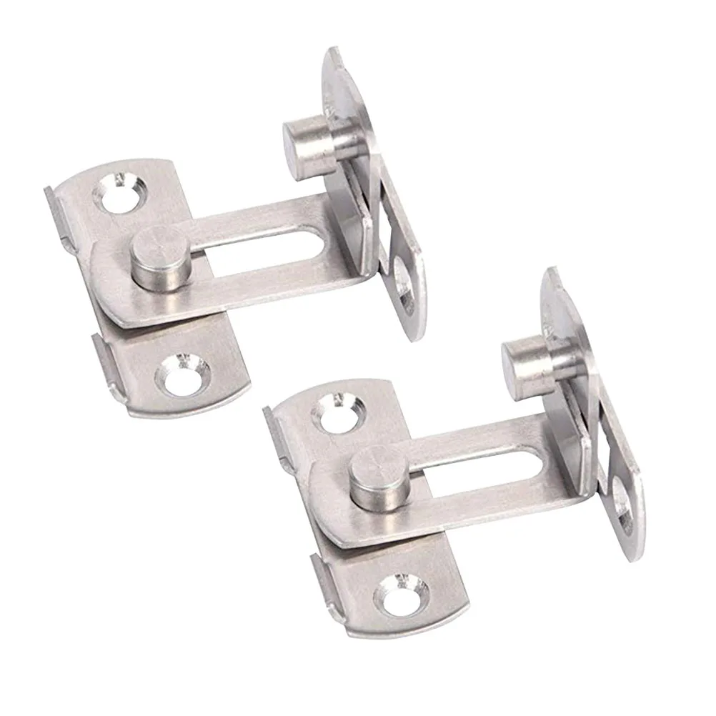 

2 PCS Door Latch Hasp Right Angle Stainless Steel Durable Door Latch Hasp Bending Latch Buckle Bolt Sliding Lock for Window Home