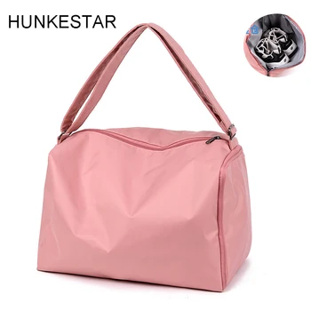 

2019 new Black Pink Gray Sport Bag for Women Fitness Nylon Waterproof for Traveling Yoga Training Gym Bag with Shoe Compartment
