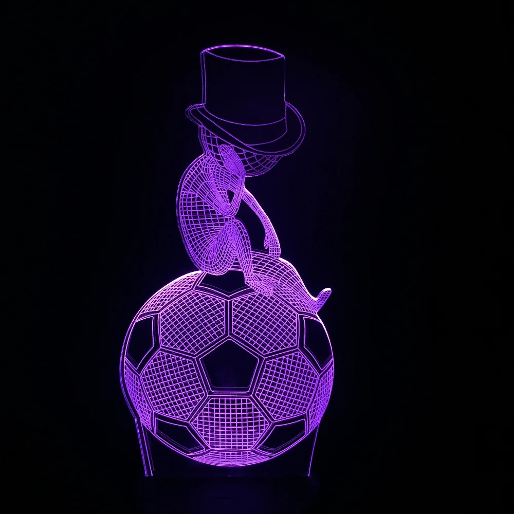 Новые рождественские медитации мышление футбол 3D Оптические иллюзии футбол светодиодный Art ночные огни настольная лампа освещения