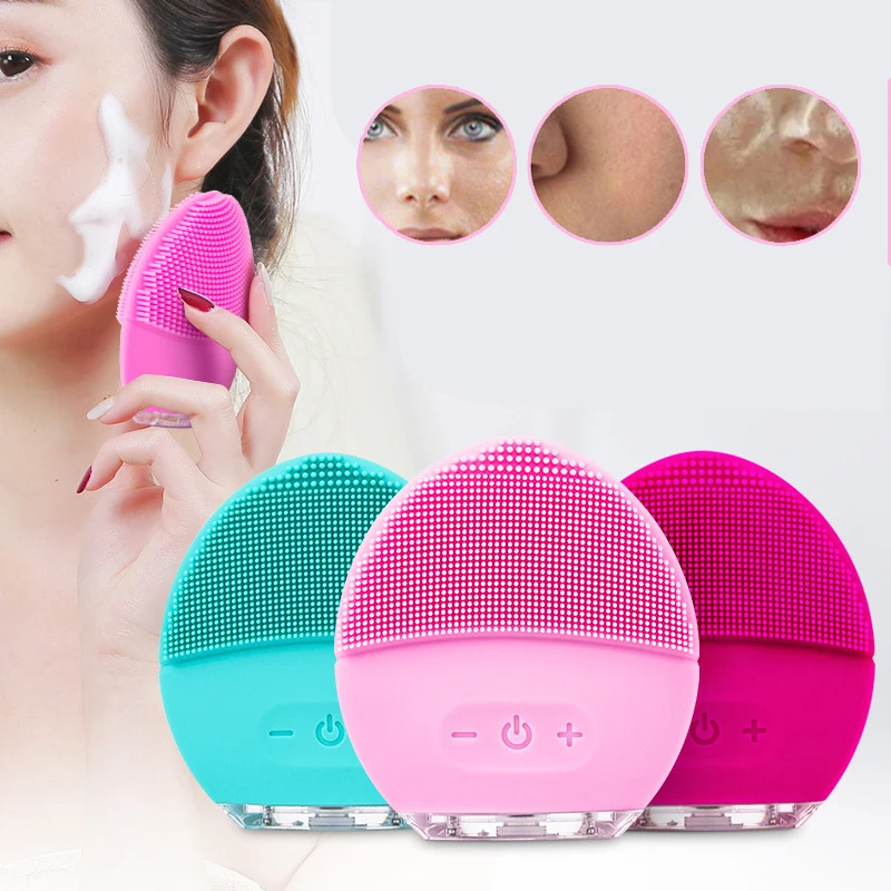 

Electric Face Brush Acne Pimple Blackhead Pore Clean Face Cleansing Brush Deep Cleaning Silicone Face Brushes Skin Care Tool