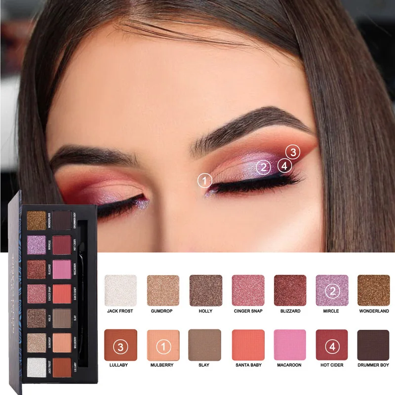 

HANDAIYAN 14 Colors Glitter Matte Pearlescent Eyeshadow Palette Lasting Waterproof Earthy Colours Makeup Tool Palette TSLM1