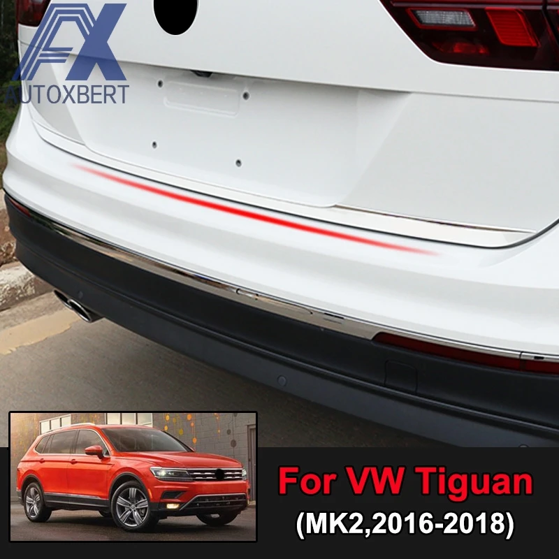 AX нержавеющая сталь Задняя Крышка багажника Дверь Крышка края хромированная отделка крышка полосы гарнир для Volkswagen VW Tiguan MK2