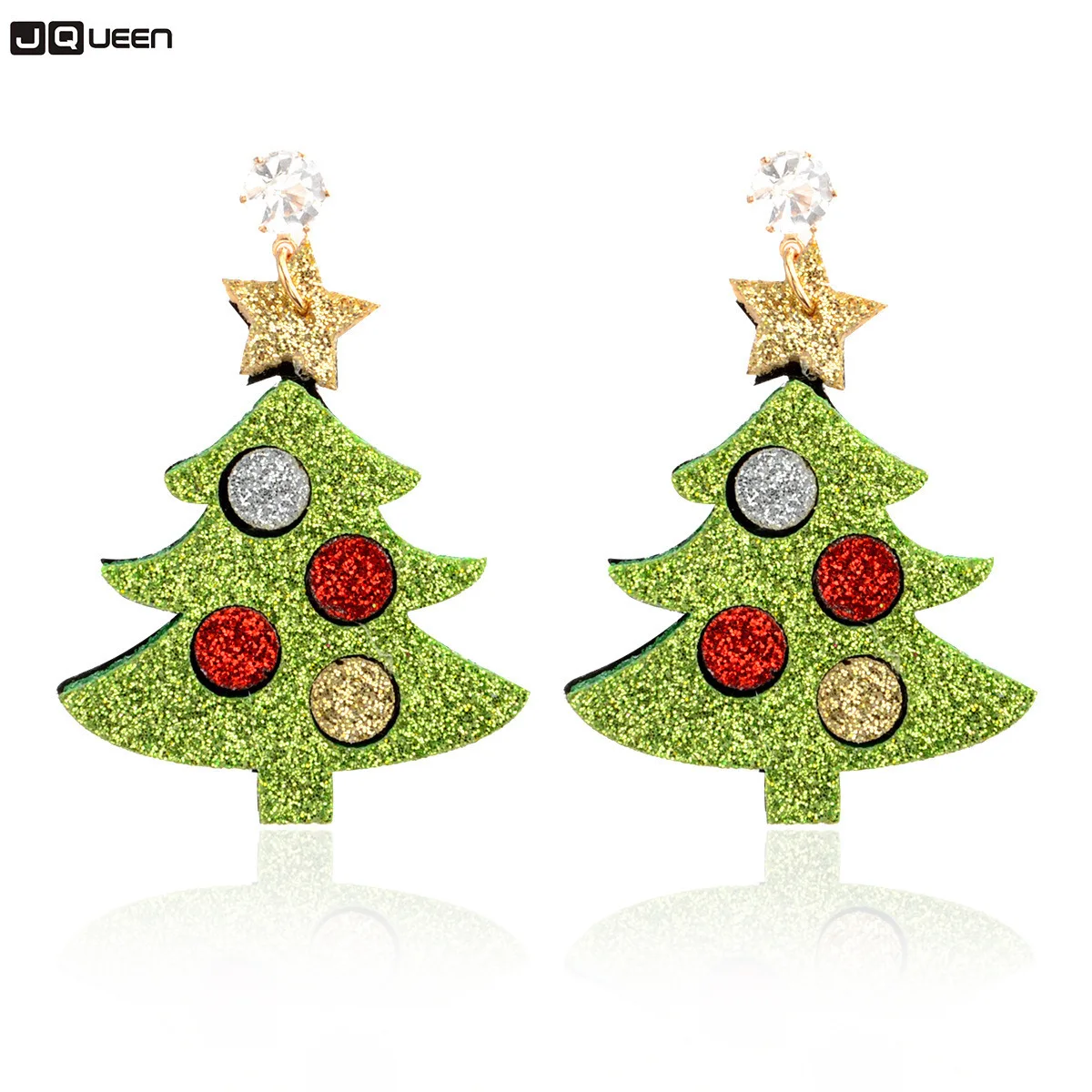 Cartoon Cute Green Christmas Tree Earrings Fashion Creative Jewellery