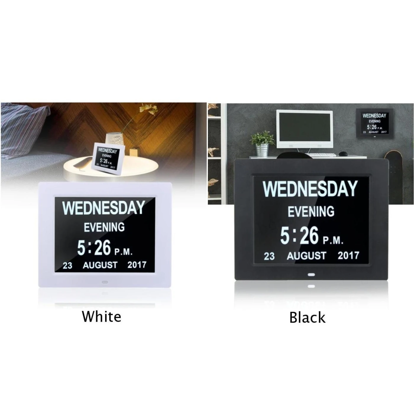 8 дюймов TFT большой светодиодный экран цифровой электронный будильник машина настенный календарь время День Неделя год дисплей 8 языков часы DC 5 В