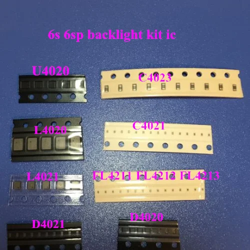 

10sets(110pcs)backlight fix kit for iPhone 6S ic U4020 + Coil L4020 + L4021 + Diode D4020 + D4021 + Capacitor C4022 C4023 C4021