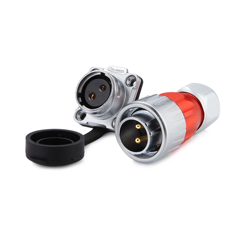 

DH20 series 2Pin Solder or Crimp Electrical Waterproof Industrial Male Plug Female Socket Cylindrical Power Panel Connector