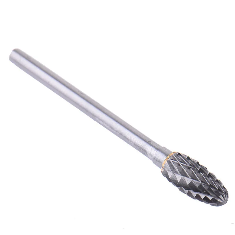 10pcs Tungsten Carbide Burrs Set Durable Milling Cutter Engraving Bits 6x3mm For Rotary Tools 