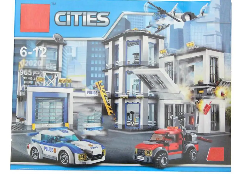 

965Pcs Series A New City Police Station children Educational Building Blocks Bricks Compatible Toys