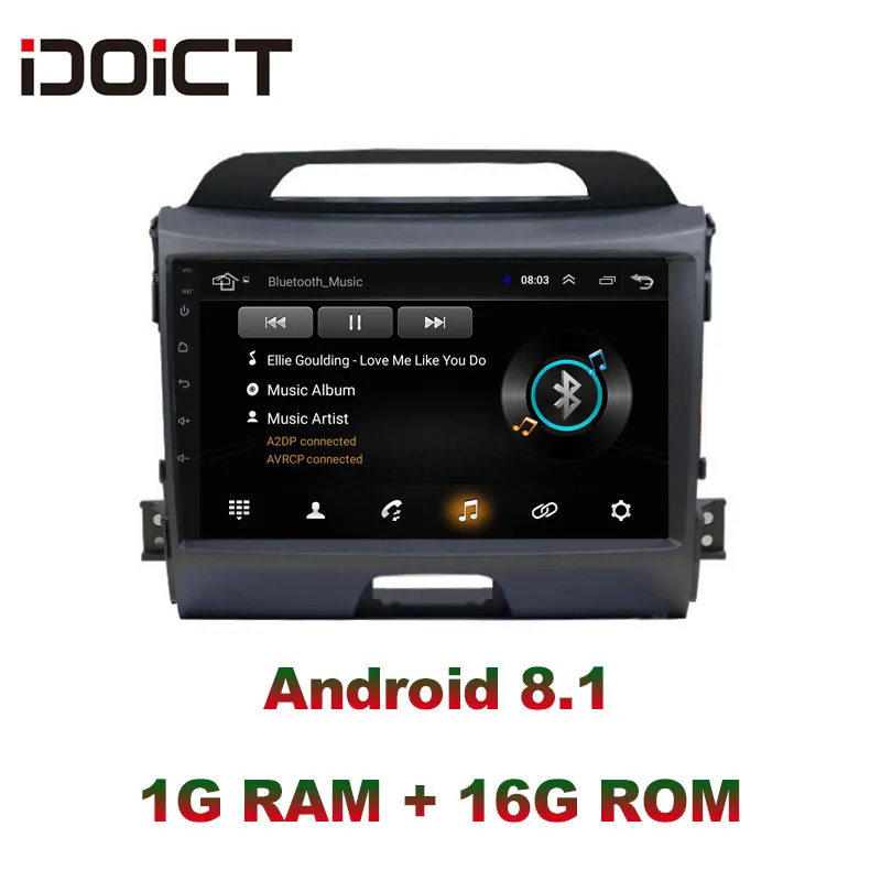 

IDOICT Android 8.1 Car DVD Player GPS Navigation Multimedia For KIA Sportage R radio 2010-2017 car stereo bluetooth