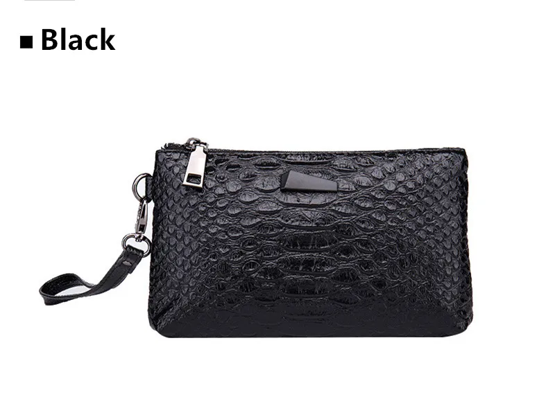 Женский клатч, винтажный спилок, крокодиловый узор, прямоугольная сумка-клатч, вечерняя сумка, женские клатчи, сумочка - Цвет: black