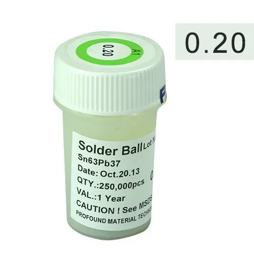 1PCS PMTC leaded solder balls 250k 0.2 mm for bga rework reballing