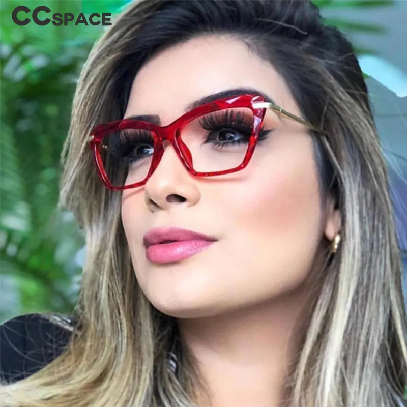 

45821 Plastic Titanium Diamonds Crystal galsses frame Anti-blue Light optician Women Fashion Glasses