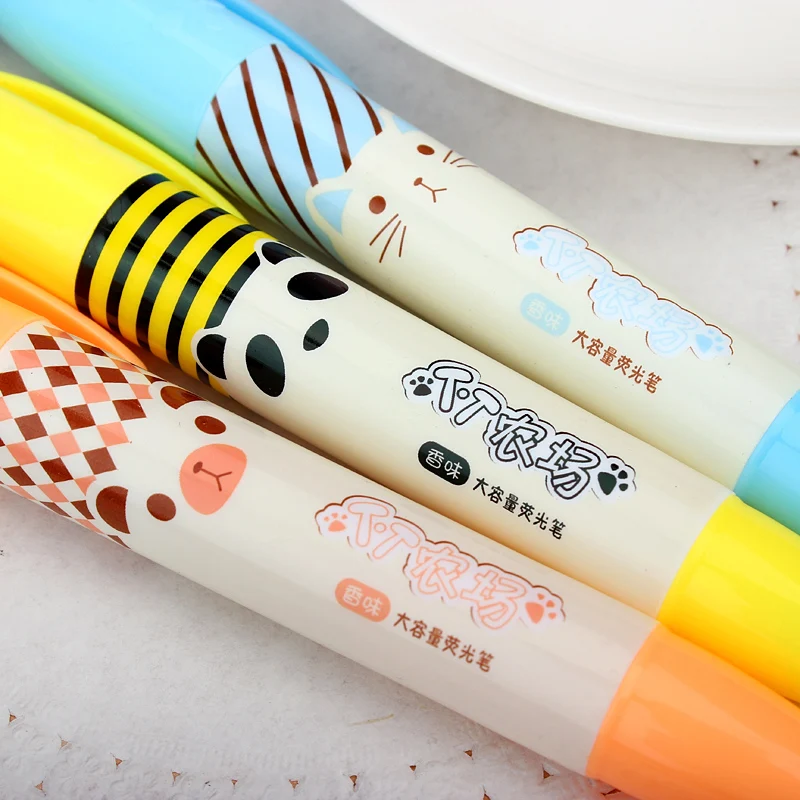 1X Cute Kawaii Panda Pig Animals Highlighter Paper Marking Pen Drawing Shool Office Supply Student Rewarding Stationery