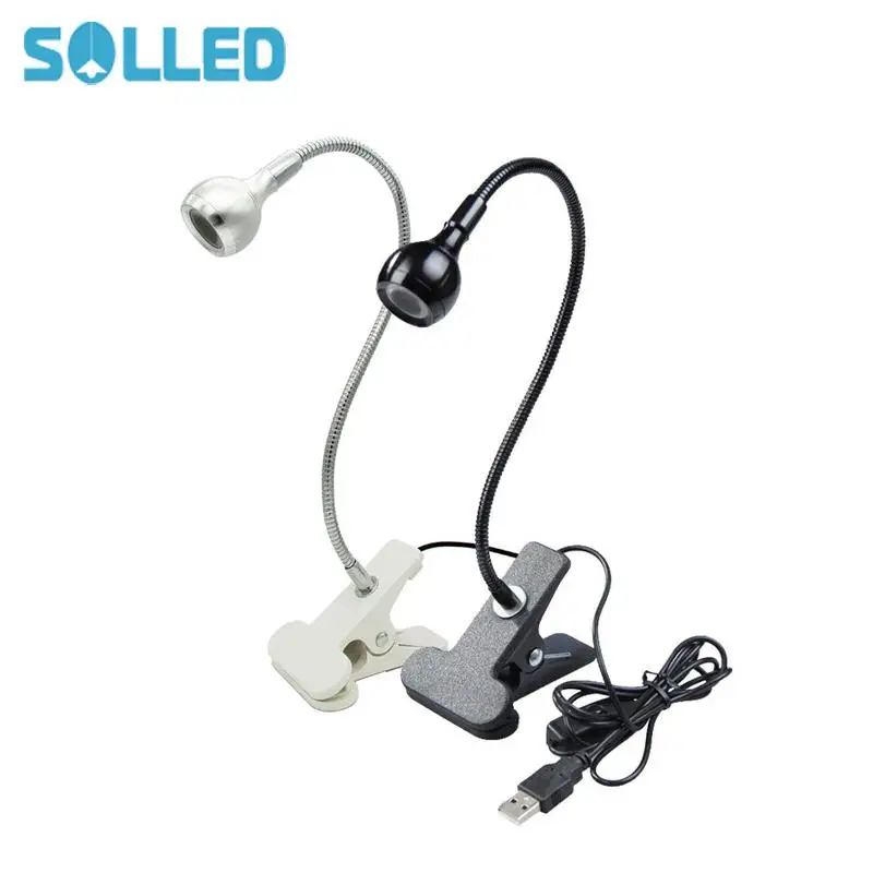 SOLLED 5V 3W USB LED Clip Table Light with Flexible Goose ...