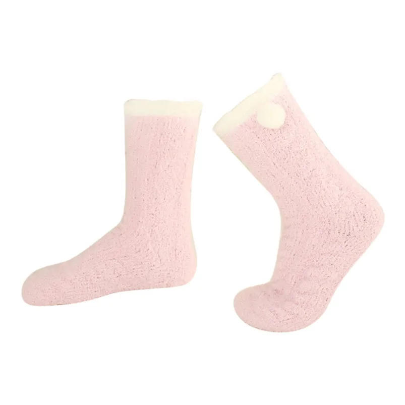 Winter Warm Mid-Calf Length Coral Velvet Socks Thicken Towel Fabric Floor Socks Harajuku Style Kawaii Velvet Sleep Meias  D17 (7)