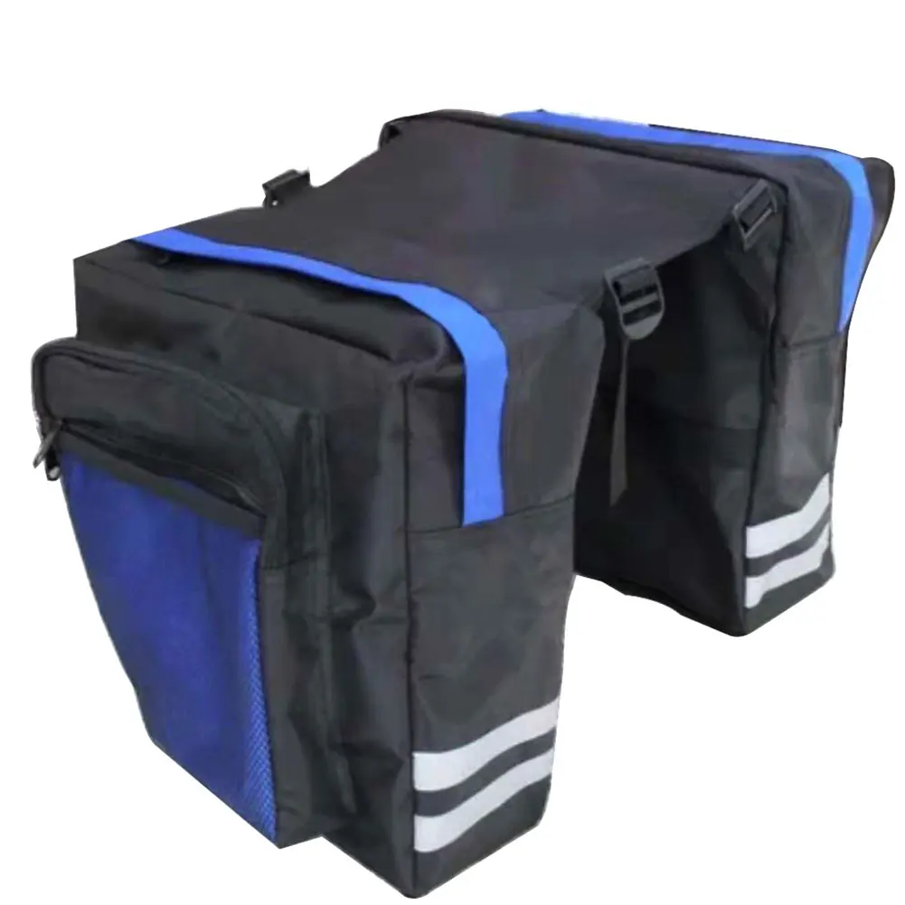 

Trunk Bag Carry Luggage Rear Seat Multi Pocket Storage Mountain Bicycle Double Pannier Accessory Reflective Strip Portable Mesh