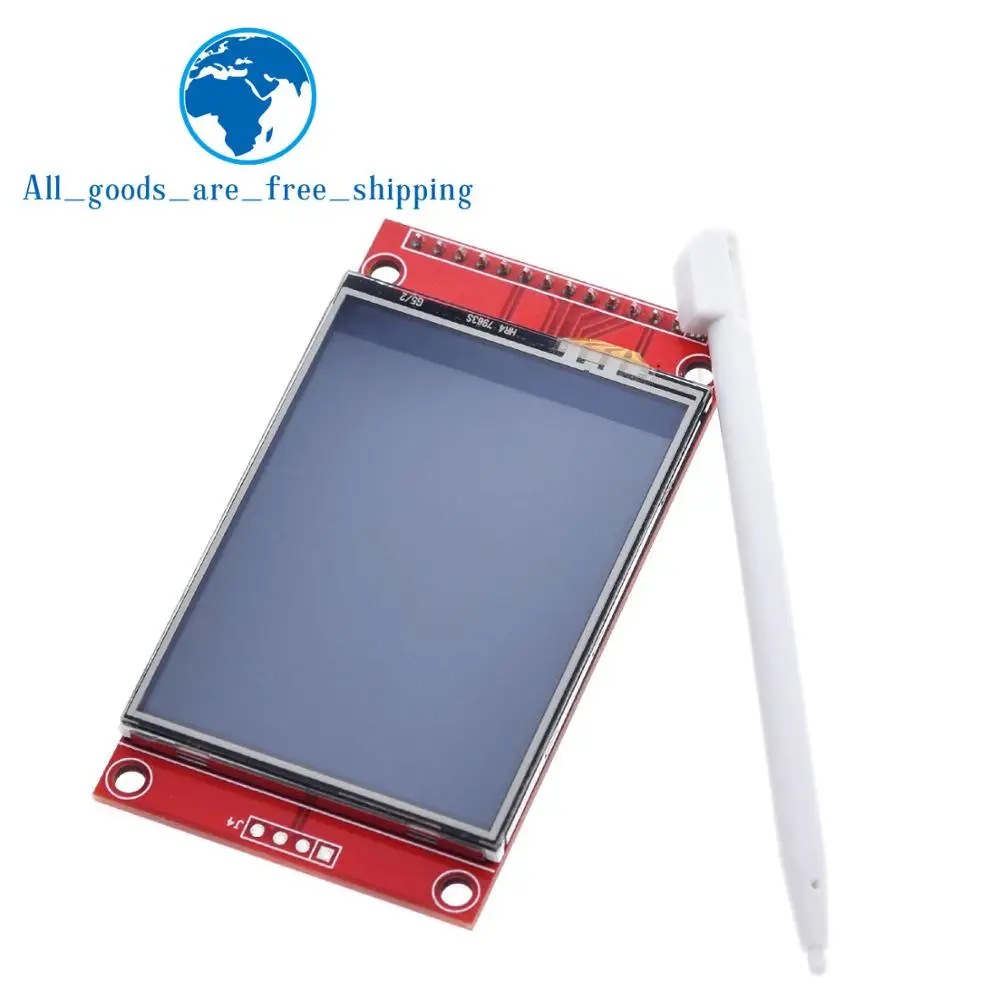 

TZT 2.4" 240x320 SPI TFT LCD Serial Port Module+5V/3.3V PBC Adapter Micro SD ILI9341 White LED (with touch)