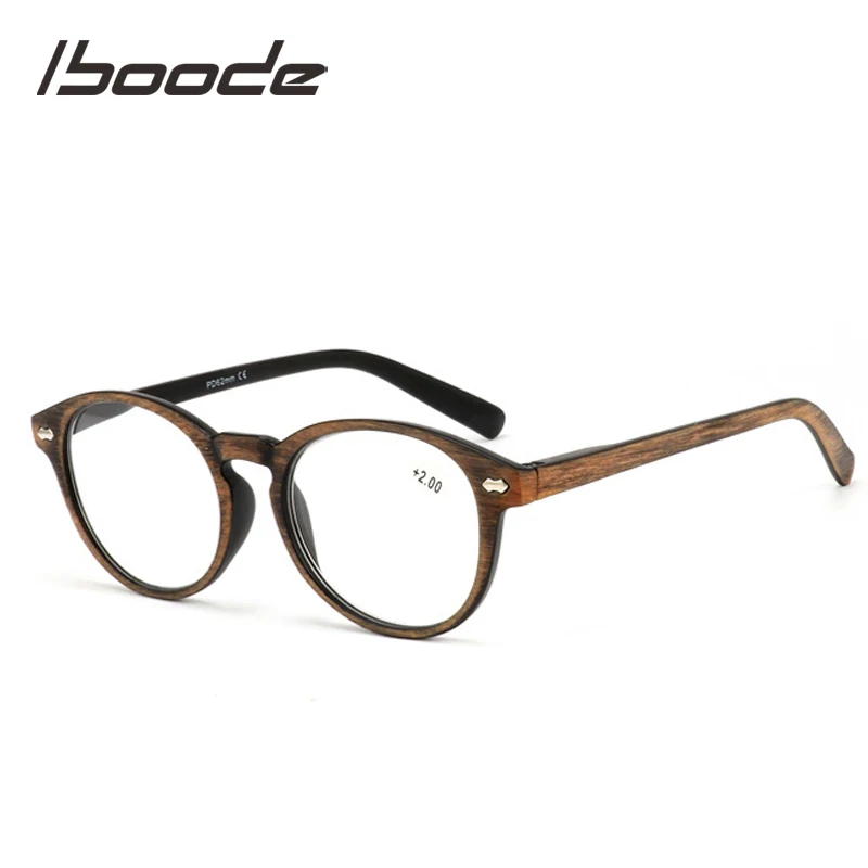 Iboode имитация пробкового дерева; овальные очки для чтения Для женщин Для мужчин при дальнозоркости, пресбиопические очки HD Смола диоптрий+ 1 1,5 2,5 3,5 4