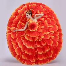 Большой качели ручной работы цветок женский костюм Испания танец r Банкетная группа для современных танцев сценическая одежда