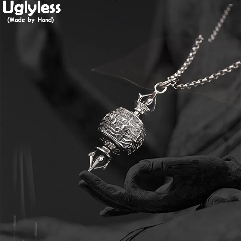 Uglyless серебро 925 пробы тибетское Молитвенное ожерелье колесо без цепи ручная