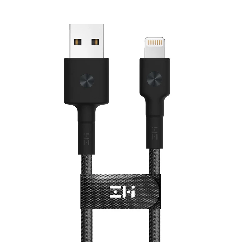 Xiaomi ZMI MFI Сертифицированный для iPhone Lightning USB кабель быстрое зарядное устройство Шнур для передачи данных для iPhone X XS Max 8 7 6 Plus зарядный кабель - Цвет: Черный