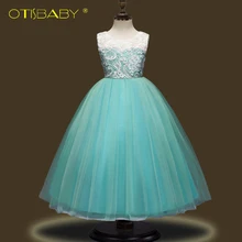 Летнее кружевное платье с цветочным узором для вечерние, детское вечернее платье на свадьбу, платье для первого причастия для девочек-подростков, одежда для детей 10 лет
