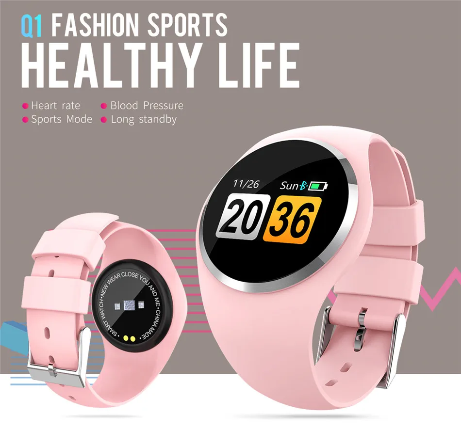LIGE умный браслет для женщин IP67 водонепроницаемый спортивный Smartwatch монитор сердечного ритма кровяное давление Смарт часы fit bit