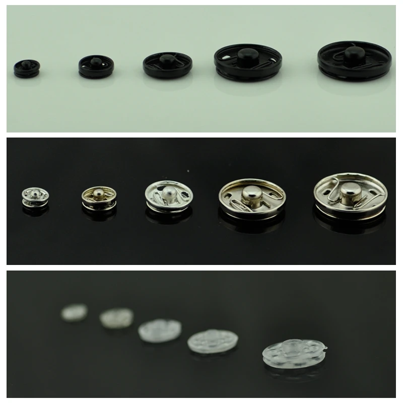 

Free shipping Transparent Black White Small Resin/Plastic/Metal copper snap Fasteners Press Buttons studs sewing accessory