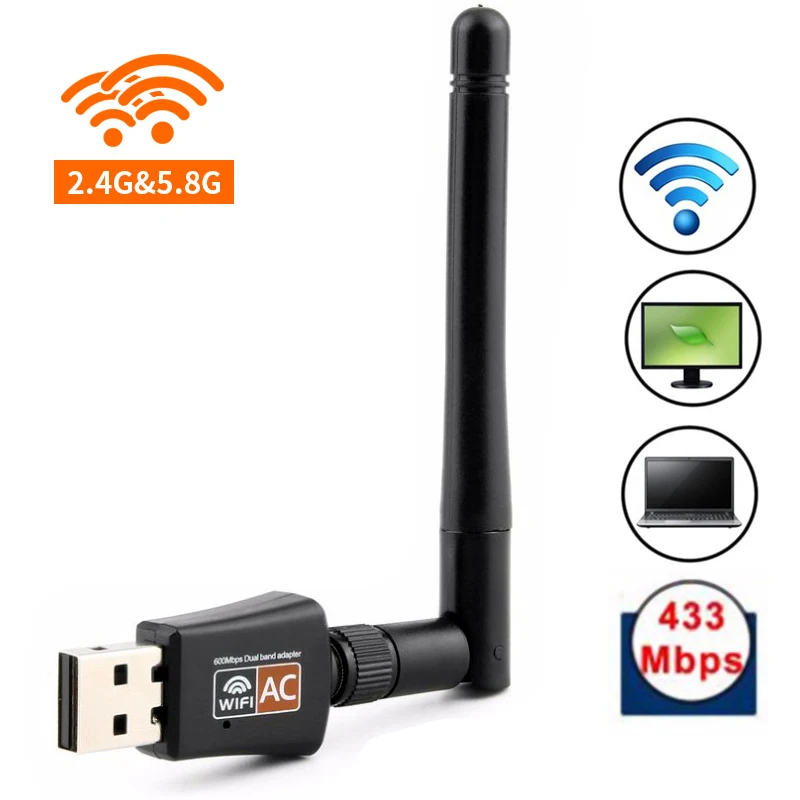 TEROW USB 2 0 600 Мбит/с Wi Fi беспроводная сетевая карта Двухдиапазонная