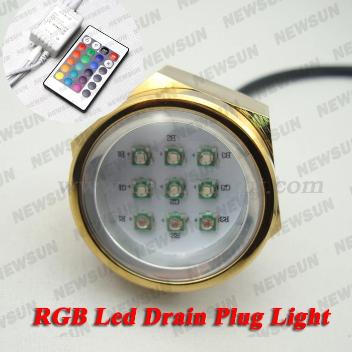 

Ultra- Bright 27W RGB Led Boat Drain Plug Light, Water-proof Marine Drain Plug LED Light 27w Underwater yacht light