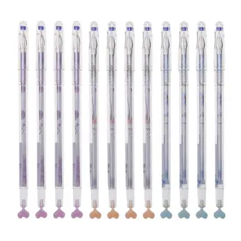 

12pcs/Set 0.38mm Heart Gel Pens for Kids Students Office School Stationery