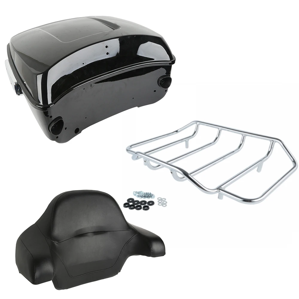 

For Touring Road King Street Glide Motorcycle Bag Top case Pak pack Luggage Rack Backrest FLHR FLHX FLTR 2014-2018