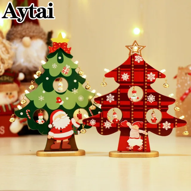 Aytai Creative Diy Wooden Christmas Tree Fun Xmas Table Desk Aytai Creative Diy Wooden Christmas Tree Fun Xmas Table Desk Decoration Red Green