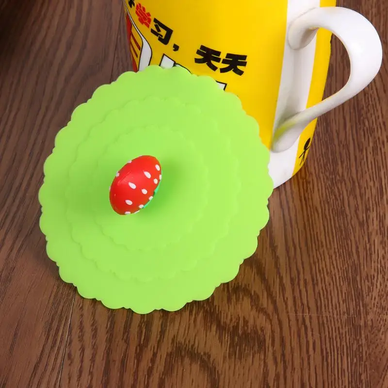 Анти-пыль силиконовые крышки для чашек пищевой чайная чашка с крышкой кофе прекрасный мультфильм фруктовый чай крышка красочные чашки крышка всасывающее Уплотнение Крышка