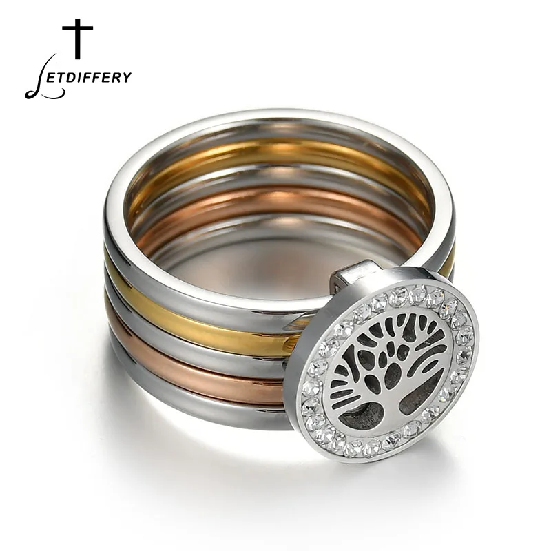 

Letdiffery Charm Jewelry Religious Hollow Tree Of Life Signet Ring Multi Layers Life Tree Finger Ring For Men And Women